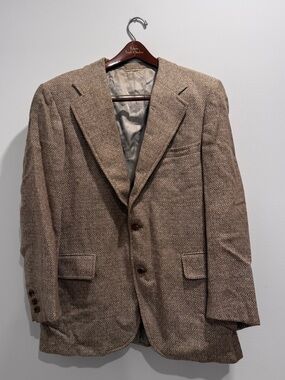 Vintage 1976 The Andover Shop Tweed Sport Coat Blazer Brown Cream